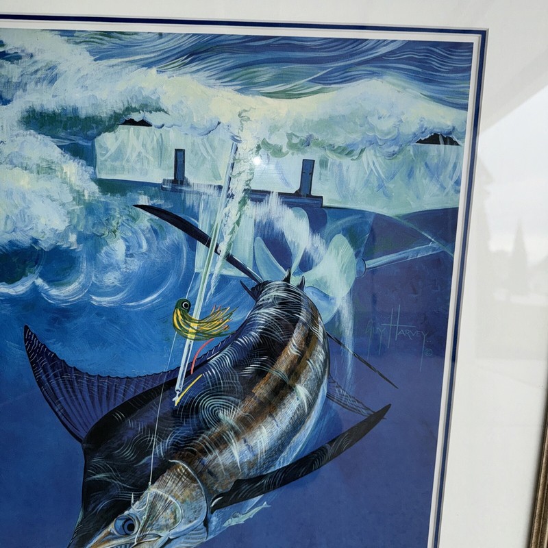 Guy Harvey Signed “Hooked” Wonderfully Framed Lithograph #138/200 gallery