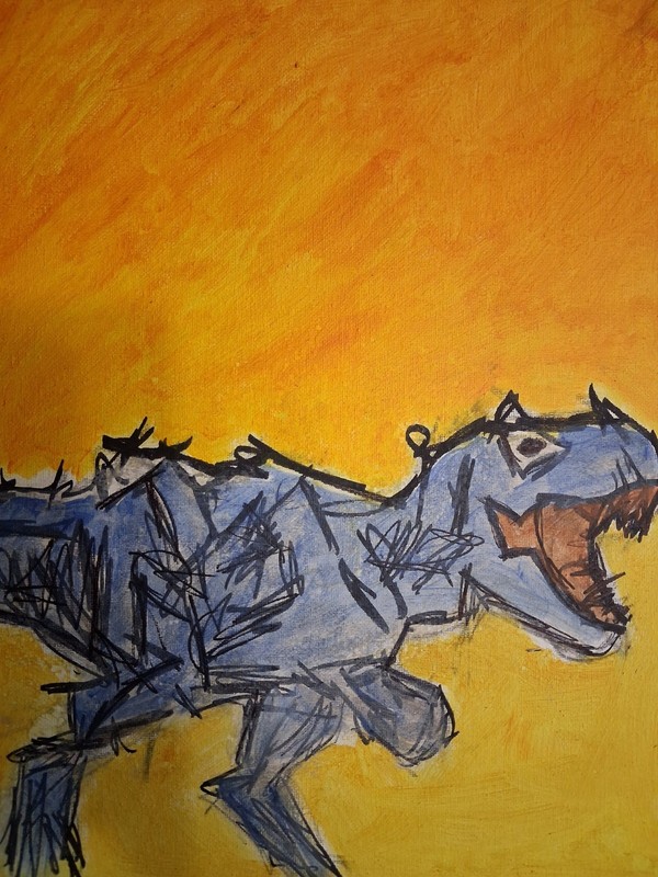 11x14 Canvas Dinosaur Contour Drawing Wall Decor gallery
