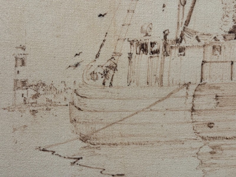 LARRY SIGNED ORIGINAL NAUTICAL PAINTING FISHING MARINA LIGHTHOUSE ART INK SKETCH gallery
