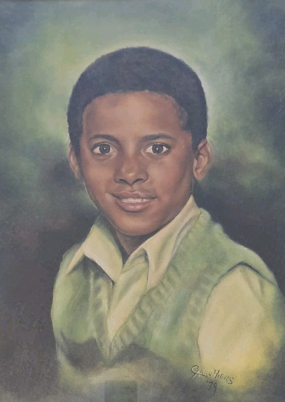 1979 Signed CARRUTHERS Afro American Boy Portrait Black Memorabilia Art Painting gallery