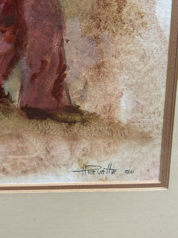 African American Men Portrait Textured Oil on Paper Painting Signed 1960 gallery
