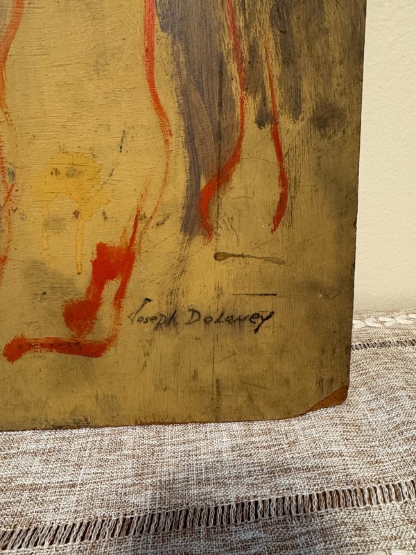 Joseph Delaney Painting Untitled Figures 1950 23 x 20 in Guaranteed w Provenance gallery