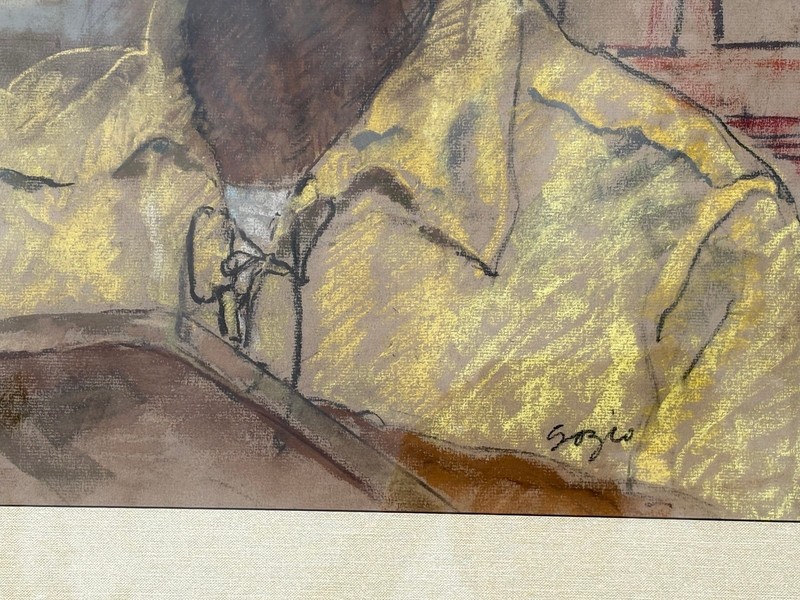 Art Class-Black Student,Jefferson High, Elizabeth,N.J. Pastel-50s-Armando Sozio gallery