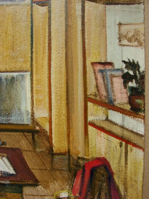 Ukrainian Soviet USSR Oil Painting genre film artist interior couple in love gallery