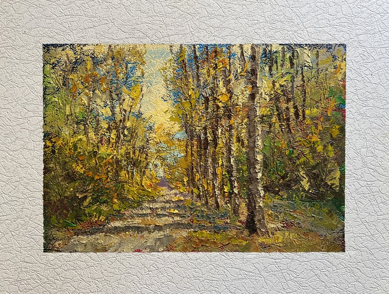 Oil painting High castle Ukrainian painter Fiberboard original landscape art gallery