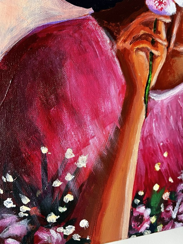 Floral Woman African Painting 16 X 20 Art gallery