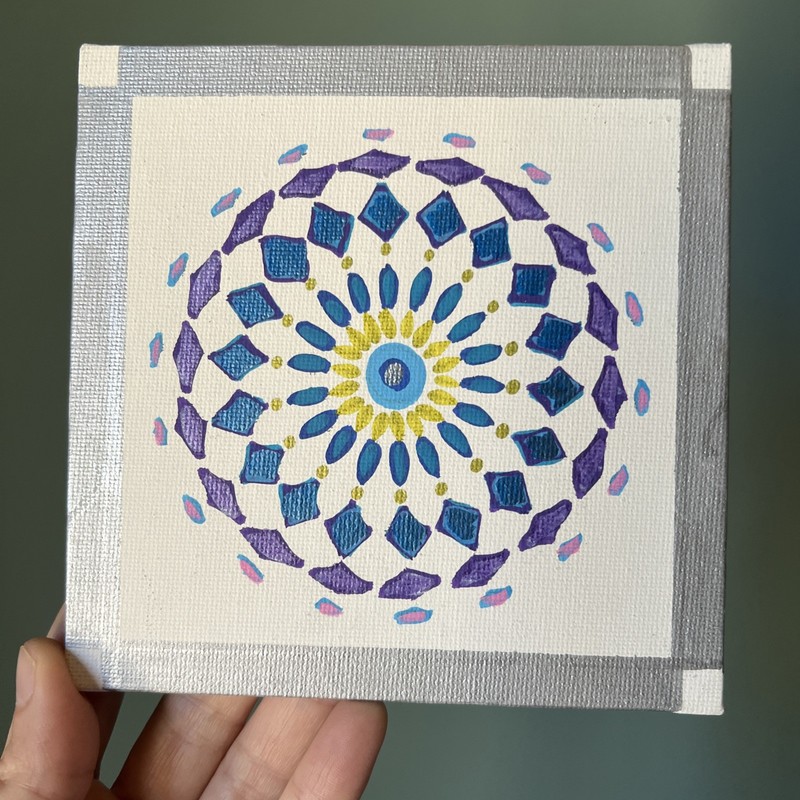 Mandala,Arabia,India,abstract Art,mini,small,original Acrylic Painting,5/5