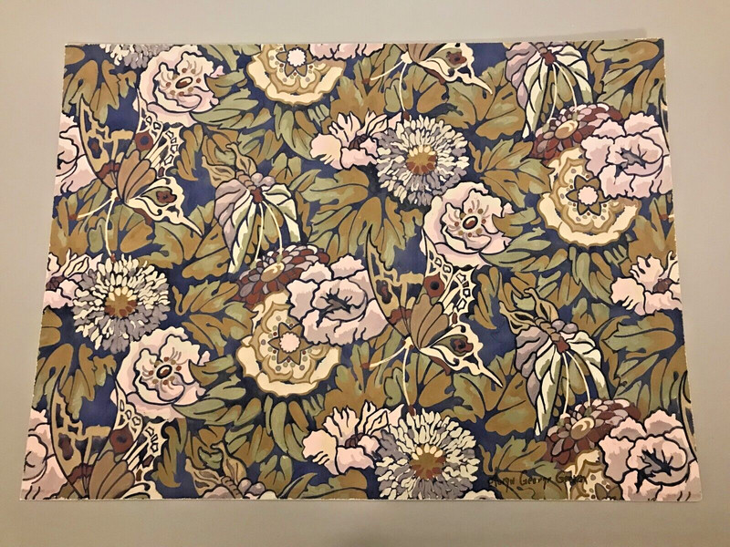 ELWYN GEORGE GOWEN (1895-1954) gouache on board wallpaper or fabric 1920s design