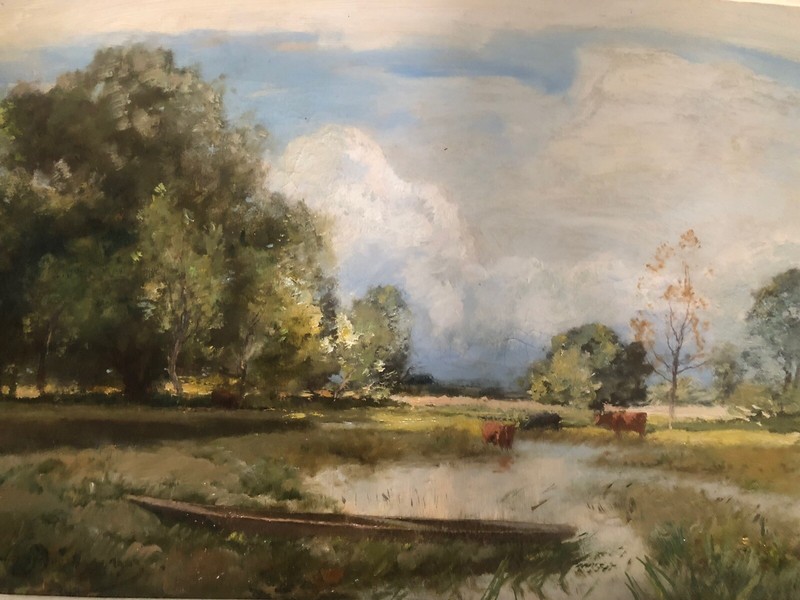 "CATTLE IN A MEADOW" SIR DAVID MURRAY RA (1849-1934) ORIGINAL SIGN OIL PAINTING. gallery