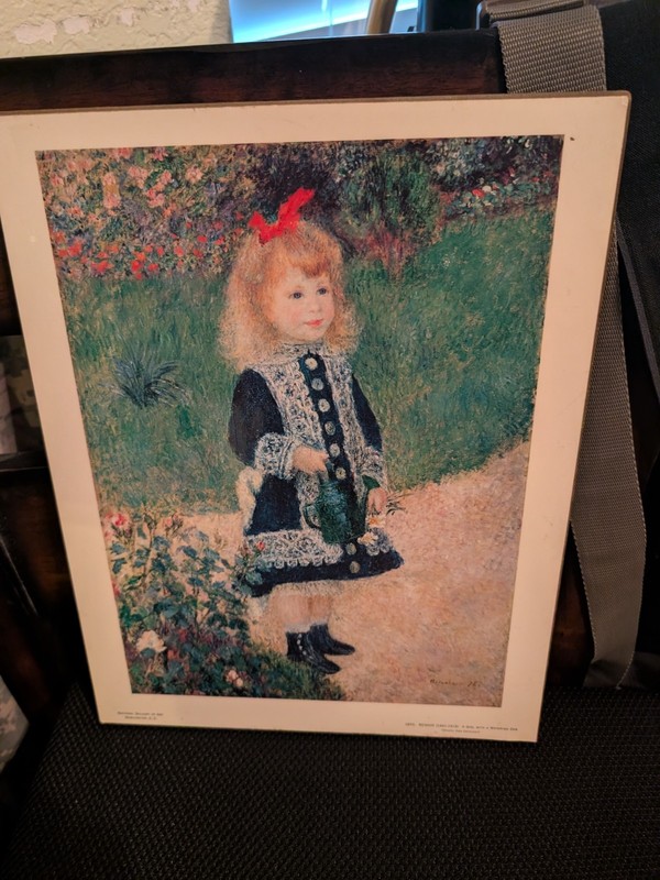 Framed Print Signed «A Girl With A Watering Can» RENOIR Chester dale collection