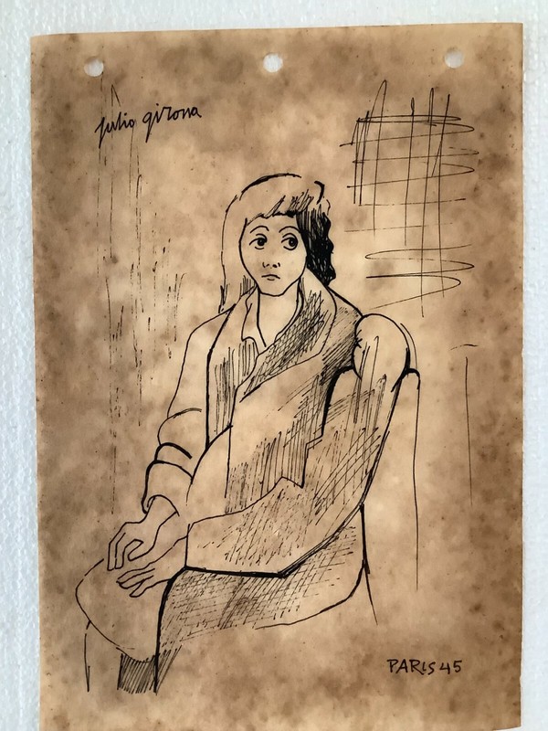 Drawing by Julio Girona. Jeune, 1945. Ink on paper. Original signed gallery