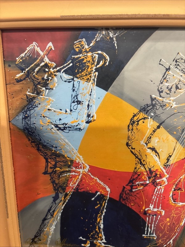 Ashton Jefferson Original Print 10x8" Viewable 12.5x11”Mat Jazz ABSTRACT Signed gallery
