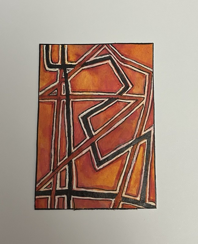 ACEO Original Miniature Art By Lyn’et Titled ‘Patterns’ 2.5X3.5”