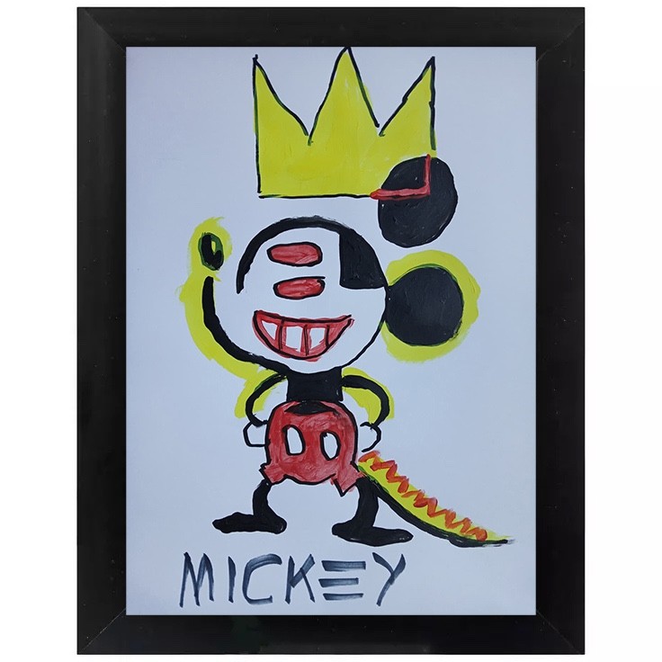 ABSTRACT /EXPRESSIONISM Cubic Mickey 9 x 12 Modern Street ART Colorful Painting