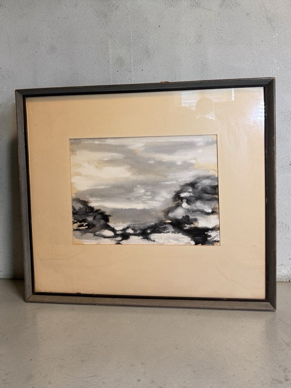Vintage Pastel Oil Painting Abstract Landscape Signed Ada Gail 24 X 21”