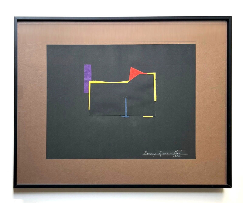 TONY ROSENTHAL 1988 HAND SIGNED DATED UNIQUE COLLAGE FRAMED