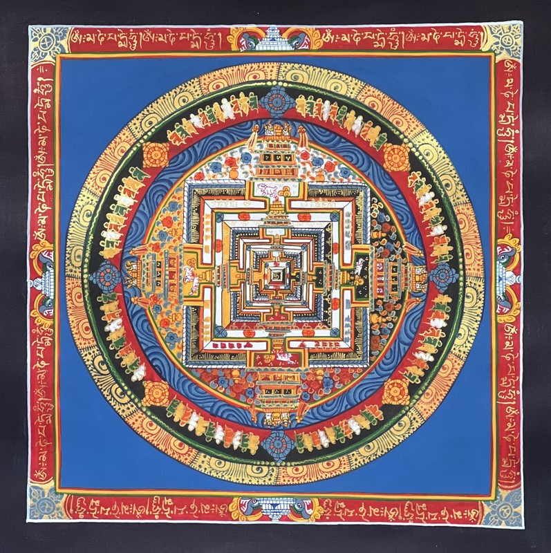WHEEL OF LIFE KALACHAKRA MANDALA ORIGINAL TIBETAN THANGKA/THANKA PAINTING/ART