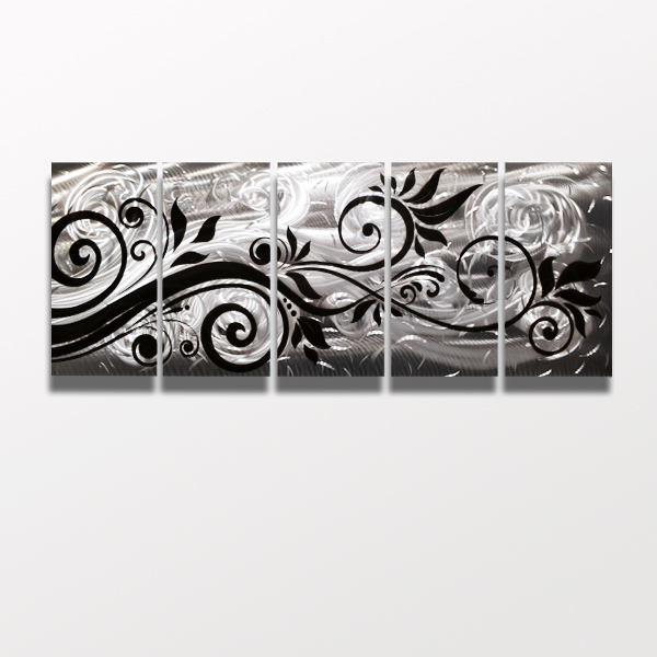 Silver Metal Wall Art Large Contemporary Abstract Sculpture Painting Decor Jones