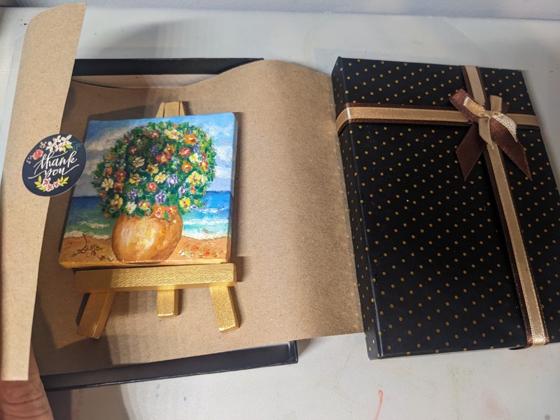 LANA Precious Life 3x3in small original oil on canvas unframed, 2026 gallery