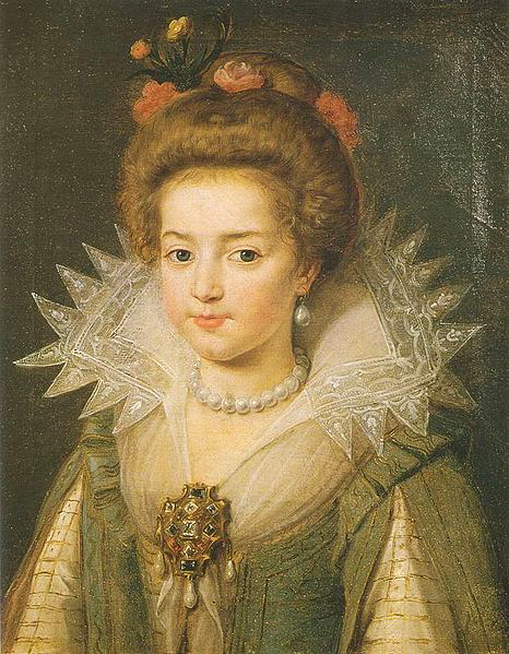 Art Oil painting girl Princess Christine Marie of France by Frans Pourbus II
