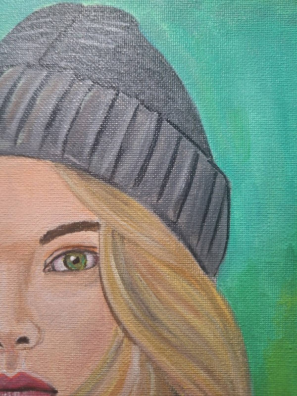 Original Hand Painted 9x12 Contemporary Portrait Acrylic Paper Art gallery