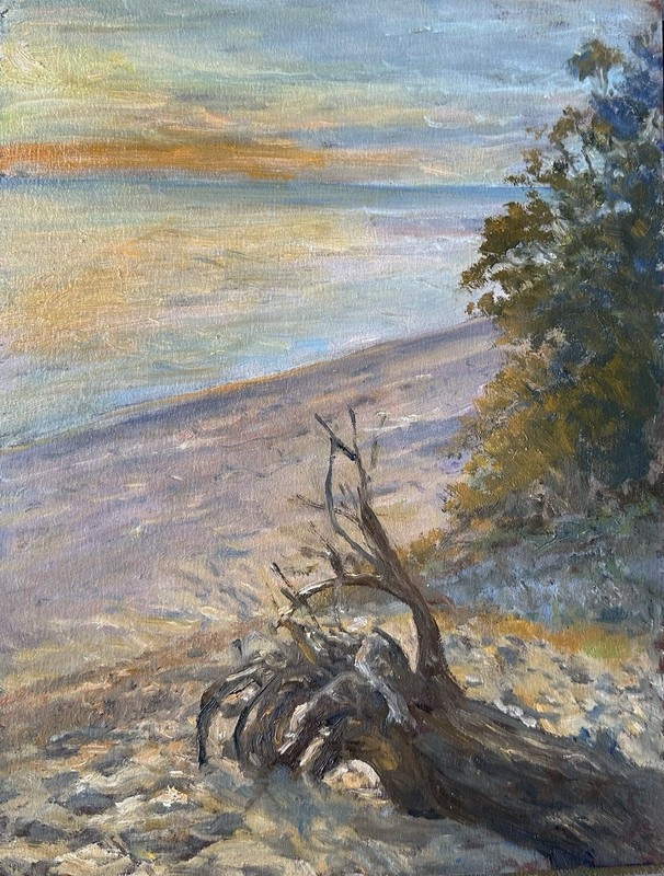 Lake Michigan Sunset – Original Oil Painting