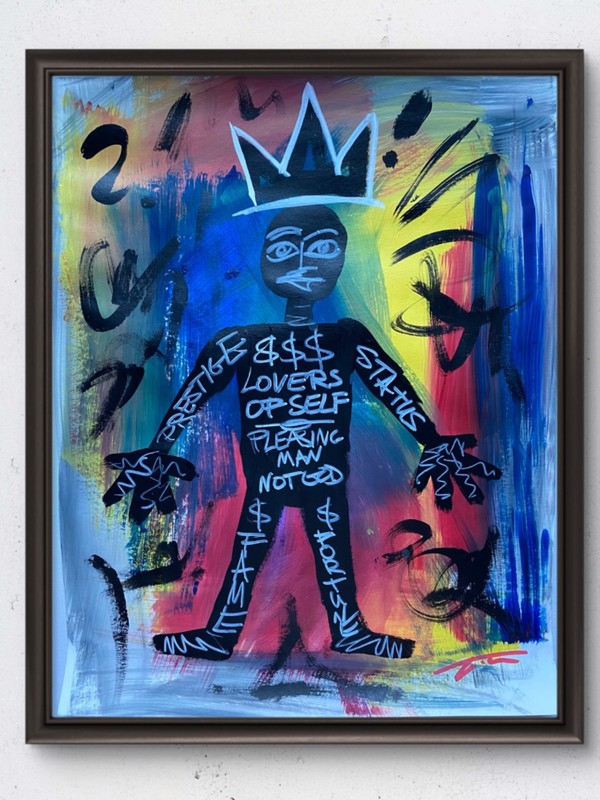 King Of Fools Abstract Expressionist Street ArtAcrylic Original Art 14×11 Paper