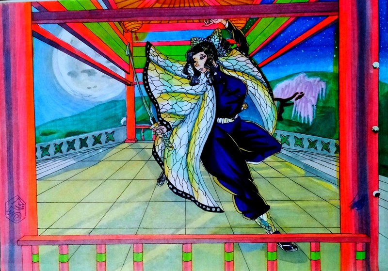Shinobu Kocho, Insect breathing, fifth dance: Flight of the lunar butterfly