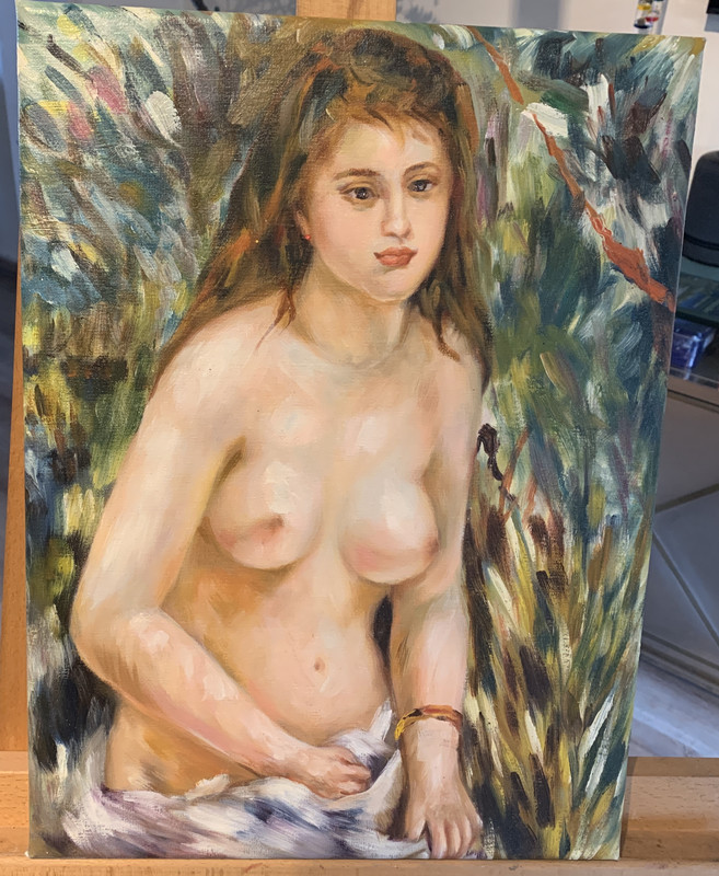 Oil painting «nude in the sun» in oil on canvas hand painted 40×30 cm