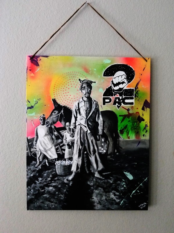 2pac Tupac Shakur 16 x 20 Flat Board iCONS Graphics Acrylic Painting