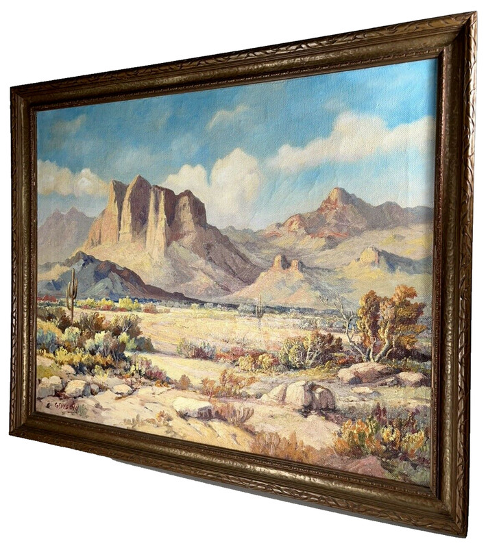 GODFREY VESELY PLEIN AIR IMPRESSIONIST ARIZONA DESERT LANDSCAPE OIL PAINTING gallery