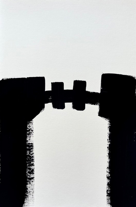 ORIGINAL MODERN ACRYLIC PAINTING BLACK AND WHITE