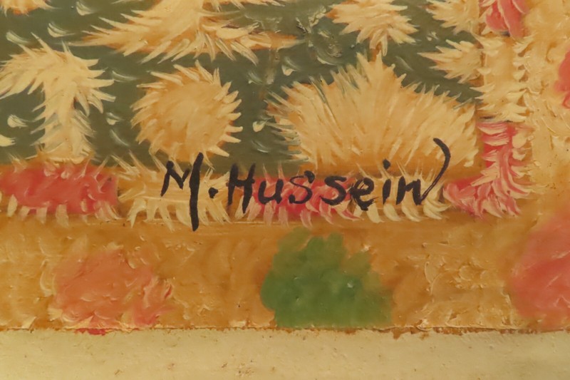 Vintage Persian Painting Signed Unframed 22" x 30" gallery