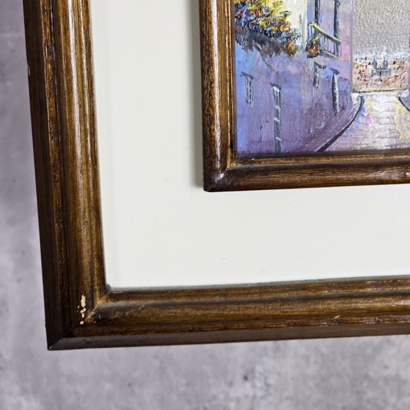 Original Oil Painting by Marcelo Pincay Cobblestone Alleyway Scene Latin America gallery