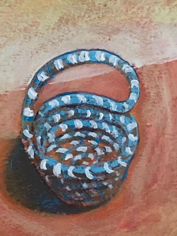 Sweetgrass Basket 5 x 4 in Acrylic on 20 x 16 in Paper by Catherine Rose Chiara gallery
