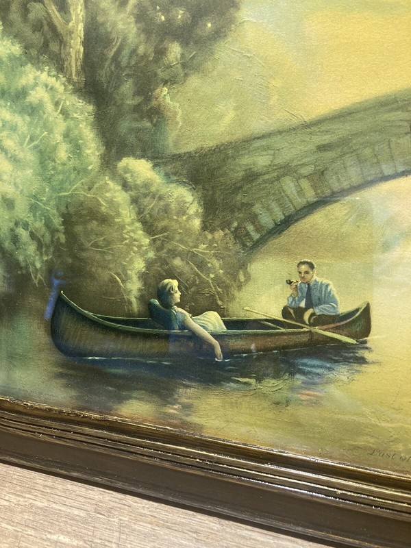 Early 20th Century Ornate Framed C. Andrew Matthews Last of Summer Artwork 1920s gallery