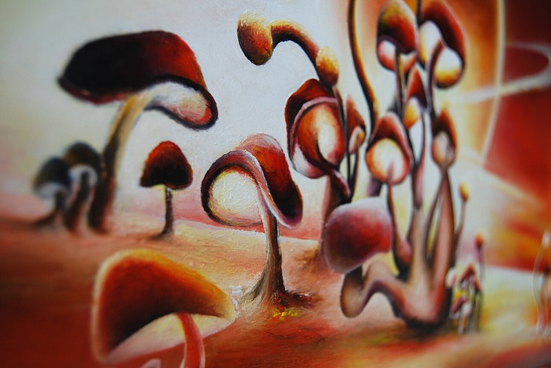 ORIGINAL Oil PAINTING Fantasy Landscape COSMIC surreal visionary UNIQUE ART gallery