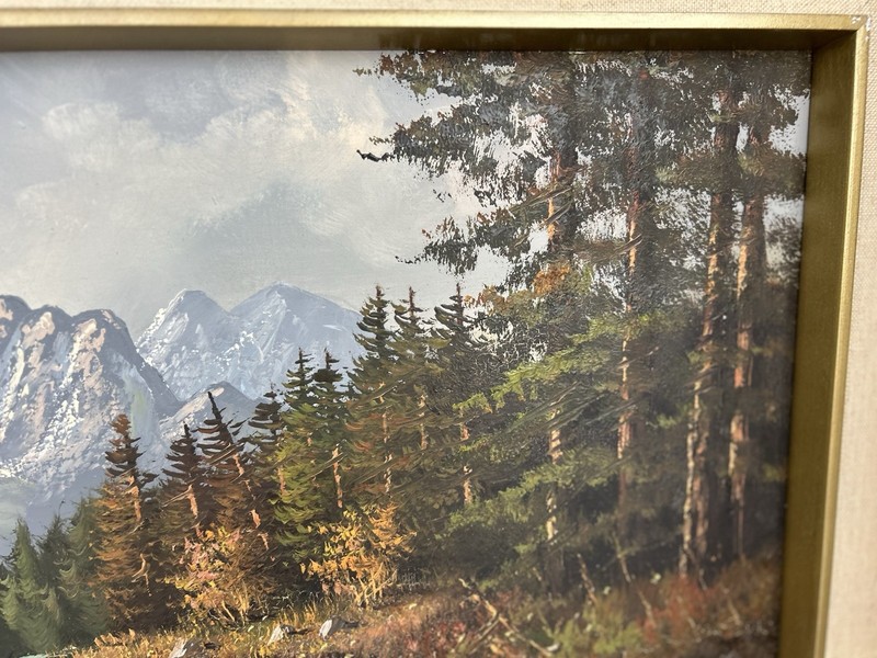 Ludger Leidner (1930): Lake Braies Painting In Very Good Condition 80/92 Cm gallery