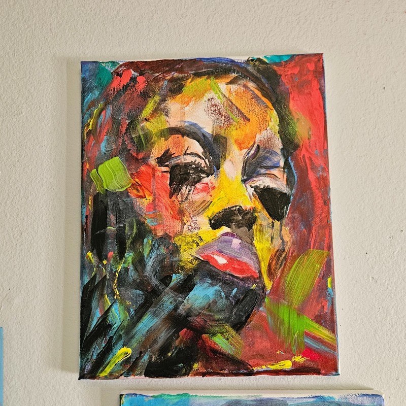 Contemporary Abstract Expressionist Acrylic Art Portrait 11×14