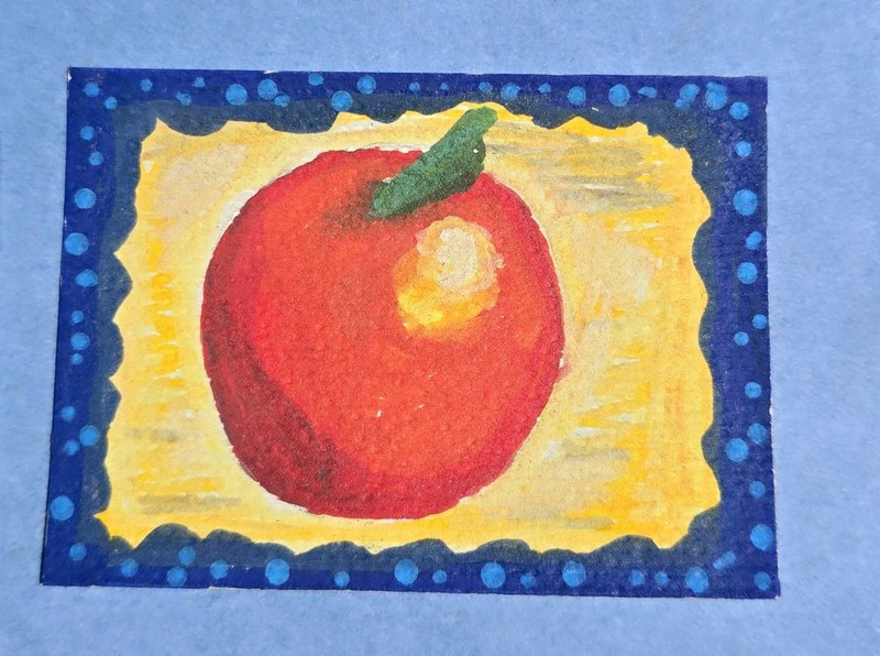 ACEO Original, Painting Mixed Media, Orange, Rebecca Southern