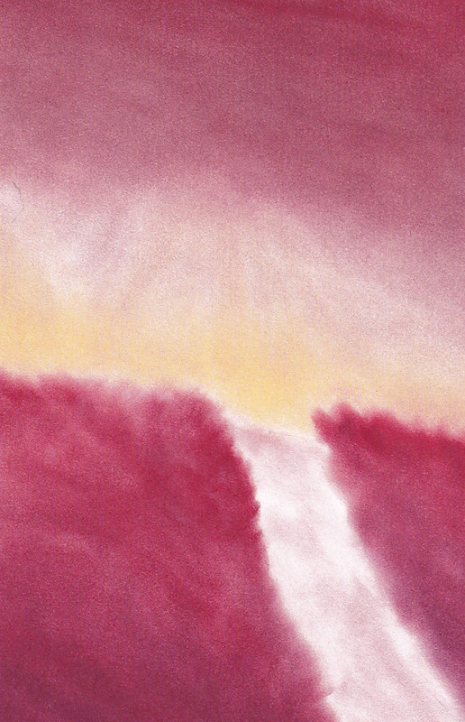 Landscape Hill Path Sun Collectible ACEO Print of Traditional Painting