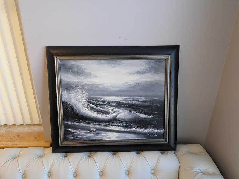 A.KIRKHAM ORIGINAL OIL ON CANVAS SEASCAPE PAINTING