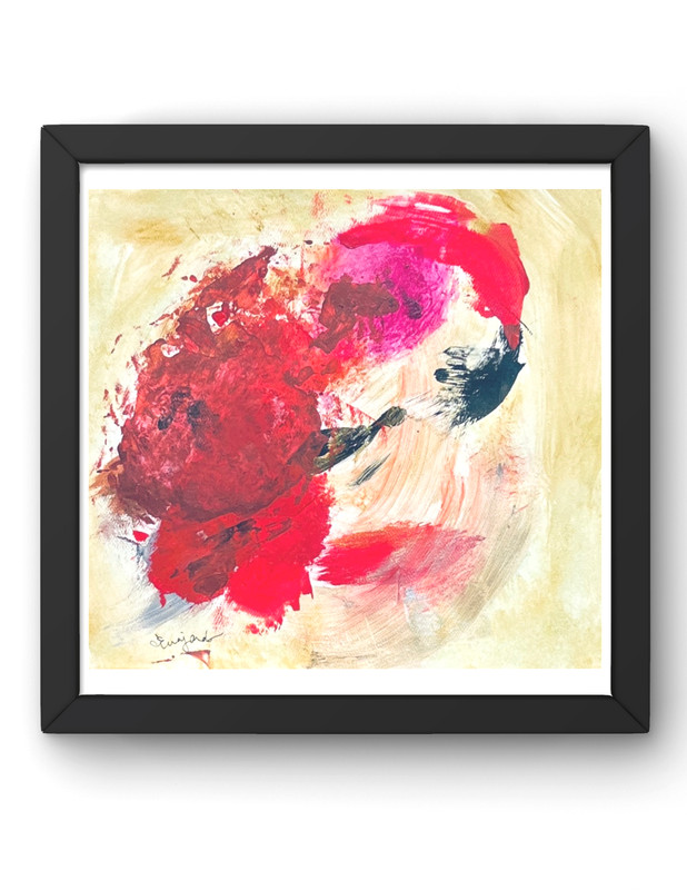Guajardo Art: Scarlet Macaw 10X10 Abstract Original Paper Home Decor
