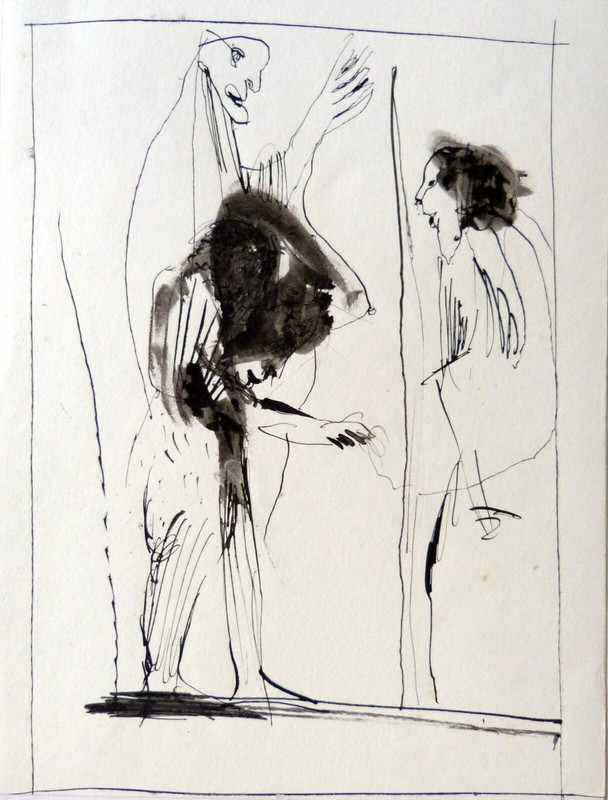 SURREALIST DRAWING original ART potrait people funny direct from artist 21×28 cm