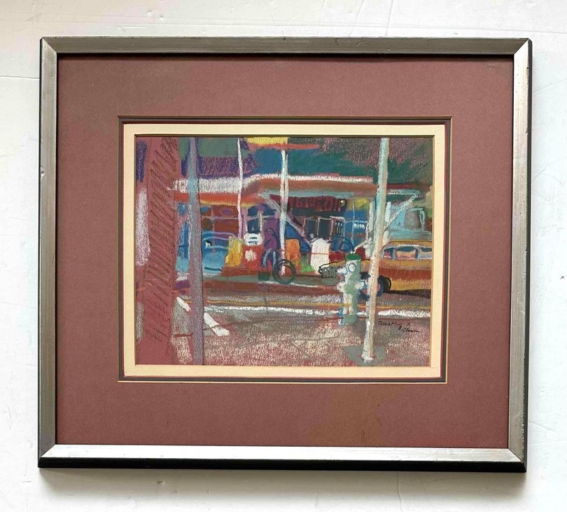 Timothy Sloan -California Modern -Colorful City View -Original Pastel 1960s/70s gallery