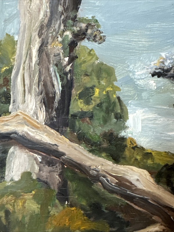California Painting “Near Lands End” San Francisco Seascape Signed Illegible 07 gallery