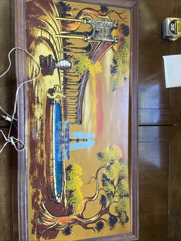 Ashbrook Studios Lighted Oil Painting Glass Backlight Works 43”x21” Framed
