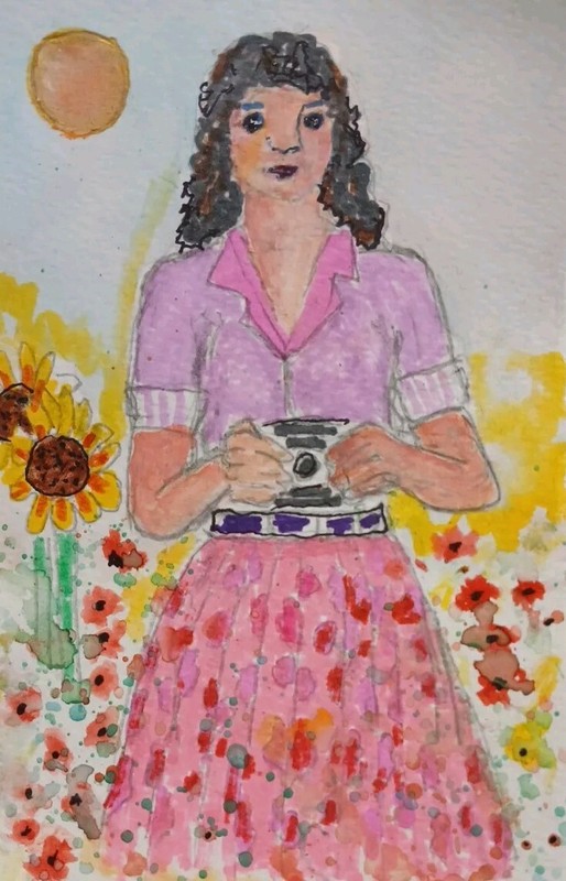 Girl In Field Of Flowers
