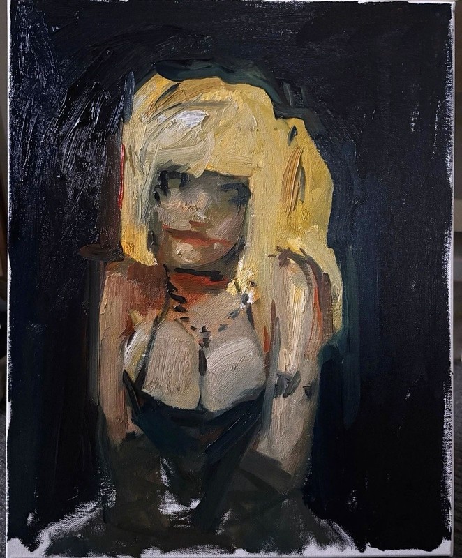 MQ963 Stretched Canvas Frame / Unframed Handmade Abstract Girl Oil Painting Art gallery