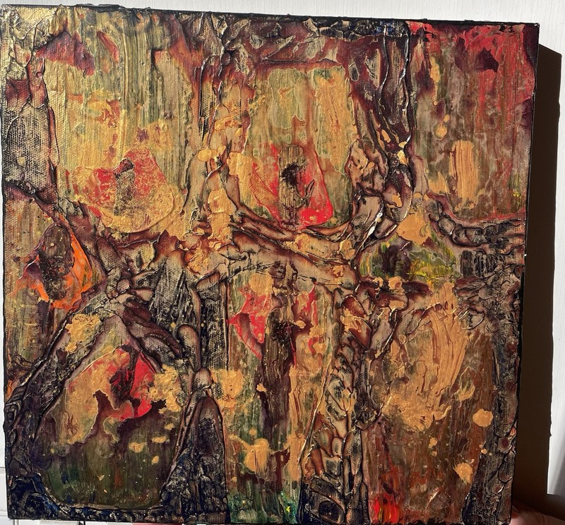 ORIGINAL ARTIST CONTEMPORARY MODERN ABSTRACT SIGNED TITLED ON BACK FINE ART